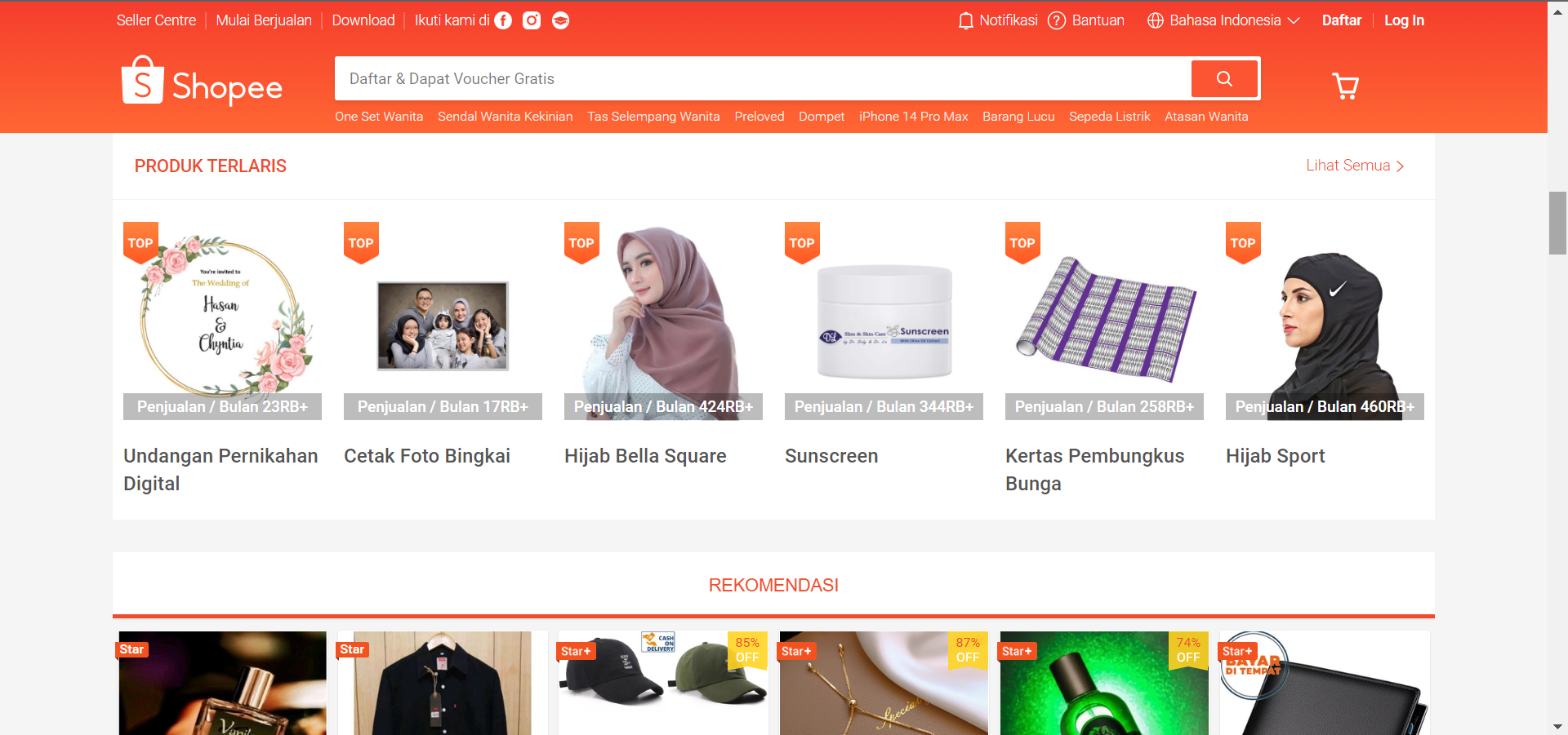 riset produk terlaris di  shopee